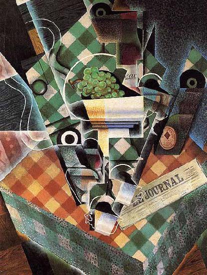 Juan Gris Still Life with Checked Tablecloth oil painting image